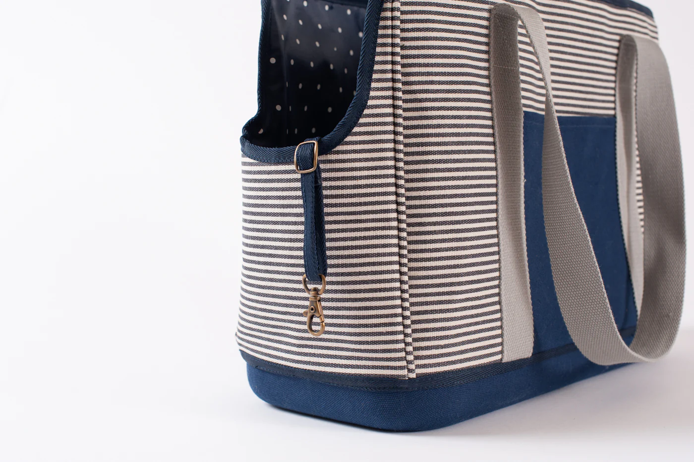 LeftPine x P.L.A.Y. Navy Striped Dog Carrier - Image 2